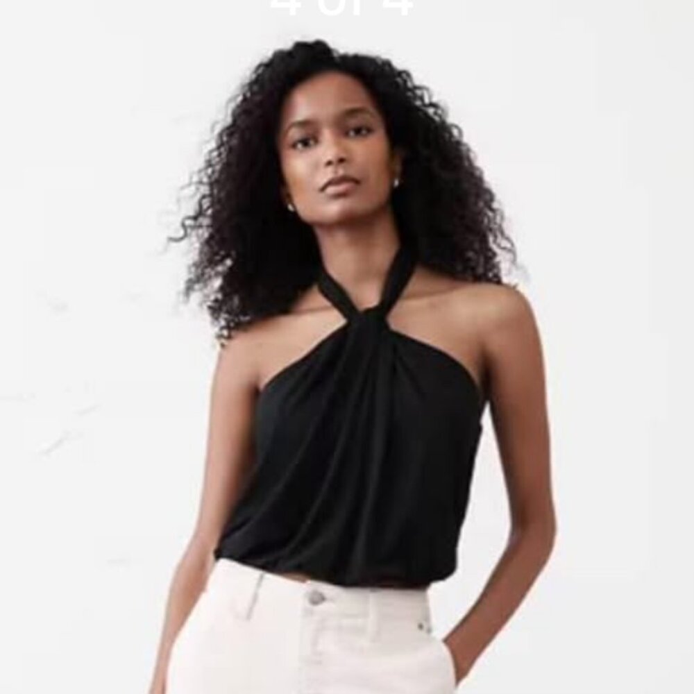 Banana Republic Halter Top Cropped Top Women's Size Small Black